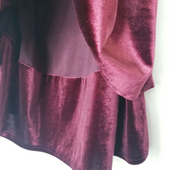 Old Navy Layered Ruffle Velvet Cami Burgundy Small Whimsigoth 90s Gothic Holiday - Picture 4 of 9